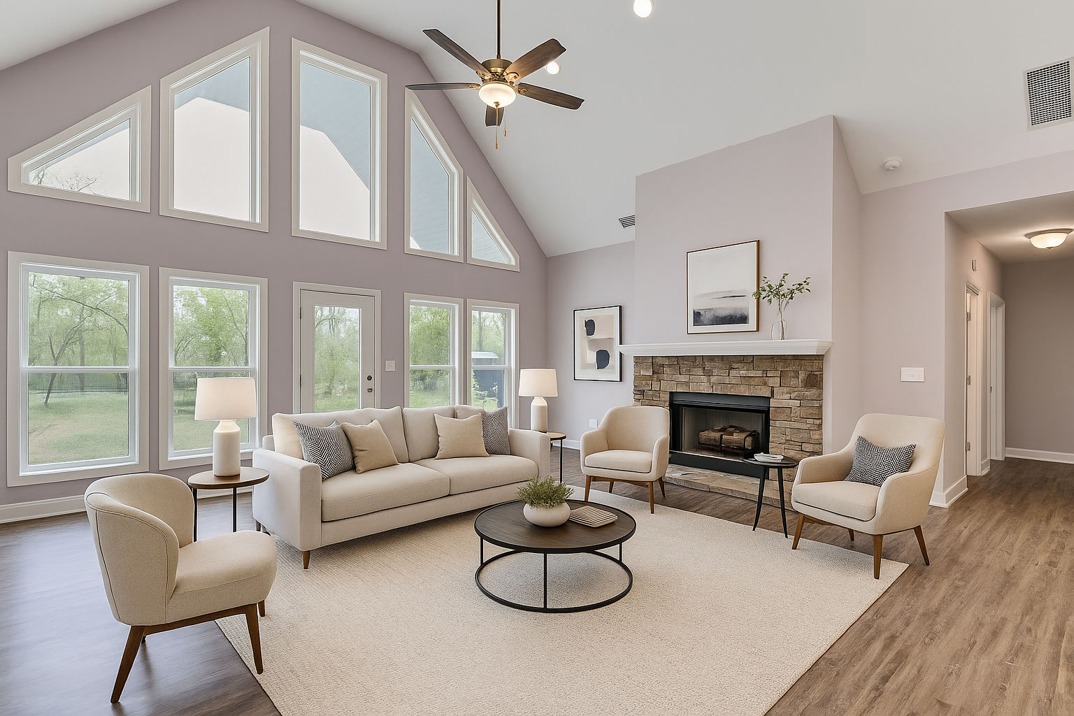 Living Room after AI staging - furnished room in Contemporary style